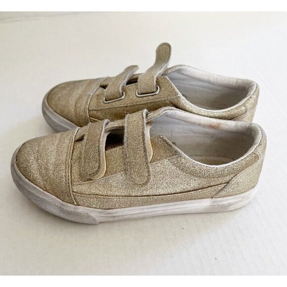 CYNTHIA ROWLEY Hoop And Loop  gold glittery sneakers Sz 12 - Picture 1 of 10